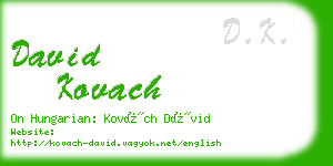 david kovach business card
